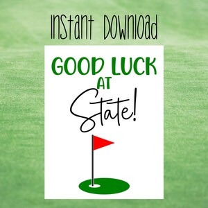 GOLF Buona fortuna allo Stato! Tag stampabile / Tag buona fortuna di squadra / Tag stampabile / Tag di stato della squadra di golf / Buona fortuna al golf / Buona fortuna allo Stato