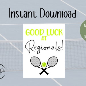 Powodzenia w tenisie na Regionals! Tag do wydrukowania | Tag powodzenia drużyny | Tag do wydrukowania | Tagi drużyn tenisowych Regionals | Powodzenia w tenisie | Tenis