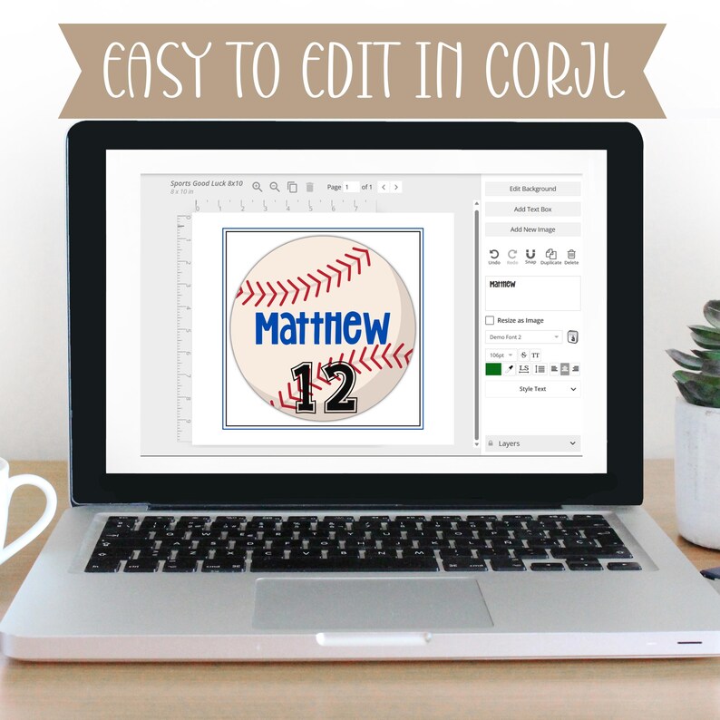 Editable BASEBALL With Athletes Name and Number | Baseball Team | Edit ...