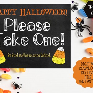 Printable Sign for Halloween Candy Bowl Trick or Treater | Etsy