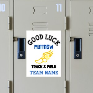 Editable Track &amp; Field Good Luck Printable Sign | Track Team Good Luck ...