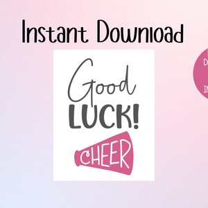 Tag do wydrukowania Cheer Good Luck | Tag zespołu Good Luck | Tag do wydrukowania | Natychmiastowe pobranie | Zespół Cheerleading Good Luck | 2,5x3, 4x5, 5x7, 8x10