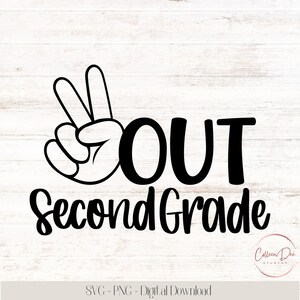 ピース アウト 2ND グレード svg | スクール シャツ | スクール SVG | ミドル スクール シャツ | ピース アウト 2 グレード | SVG png カット ファイル | 最終日スクール