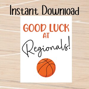 Koszykówka Powodzenia w Regionals Tag do wydrukowania | Tag powodzenia drużyny | Tag do wydrukowania | Powodzenia w Regionals Basketball | Natychmiastowe pobranie