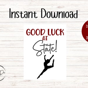Dans veel geluk bij de staat afdrukbare tag | Dansteam | Danstoernooi Veel succes | Dansteam Veel succes | Danser | Dansstaatcompetitie