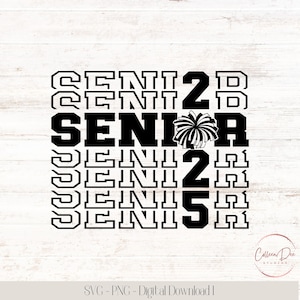 Torcida Sênior 2025 | Pompons de Líder de Torcida para o Último Ano de 2025 | Arquivo de Corte para Cricut | PNG SVG | Camiseta da Turma de 2025 | Pompons de Líder de Torcida para o Último Ano