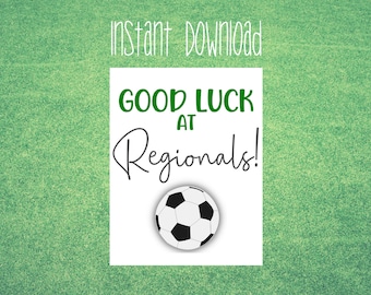 SOCCER Good Luck at Regionals Printable Tag | Team Good Luck Tag | Printable tag | SOCCER Team Tag | SOCCER Good Luck | Regional tournament