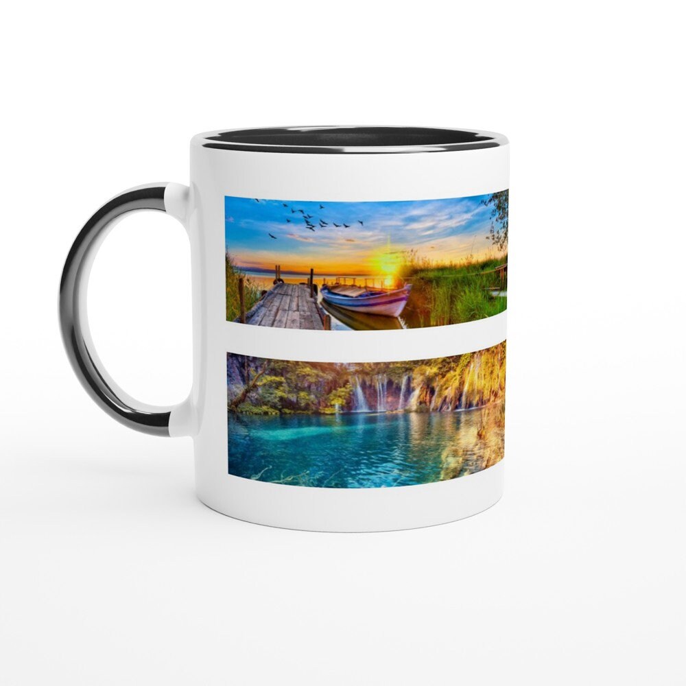 11Oz White Ceramic Mug With Colorful Interior 4Designs