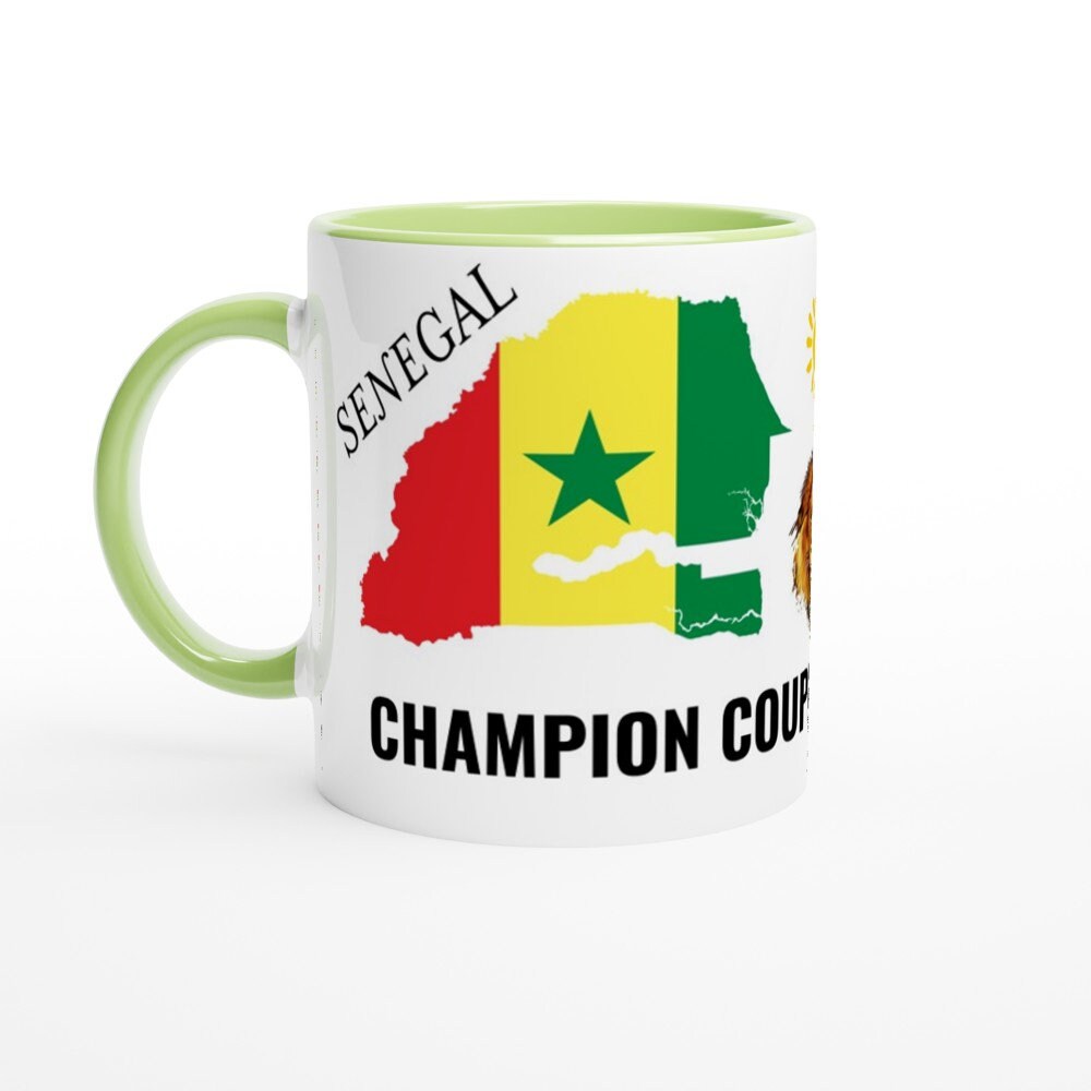 11Oz White Ceramic Mug With Colorful Interior African Champion 2022