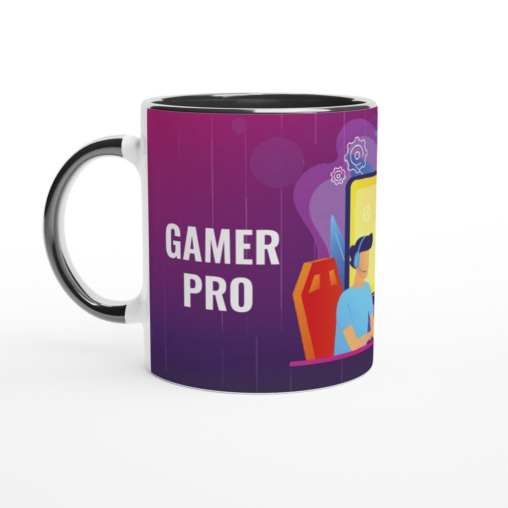 11Oz White Ceramic Mug With Colorful Gamer Interior