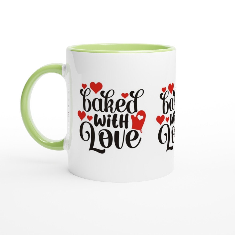 11Oz White Ceramic Mug With Colorful Love Interior