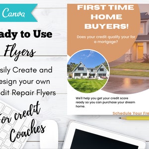 9 Canva Flyer Template, Flyer Template for Credit Coaches, Done for you Marketing Flyer, Editable Coach Tools, Editable business flyer