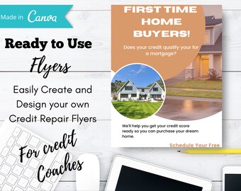 9 Canva Flyer Template, Flyer Template for Credit Coaches, Done for you Marketing Flyer, Editable Coach Tools, Editable business flyer