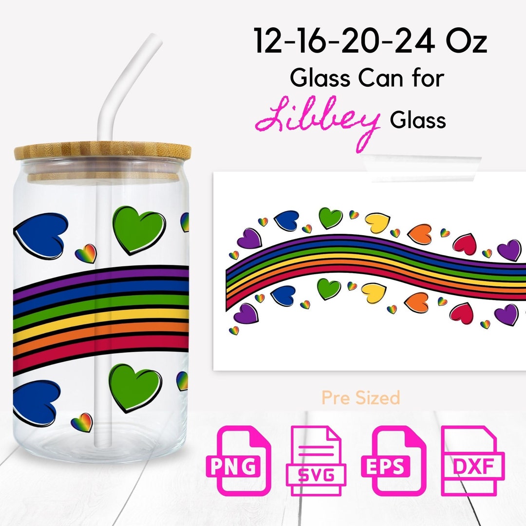 12 16 20 & 24 Oz Pride Libbey Glass Can Svg Glass Can Full - Etsy