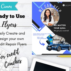 Canva Template Flyer, Flyer Template for Credit Coaches, Done for you Affiliate Flyer, Credit Advisor Service Flyer, Credit Repair Marketing