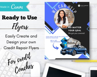 Canva Template Flyer, Flyer Template for Credit Coaches, Done for you Affiliate Flyer, Credit Advisor Service Flyer, Credit Repair Marketing