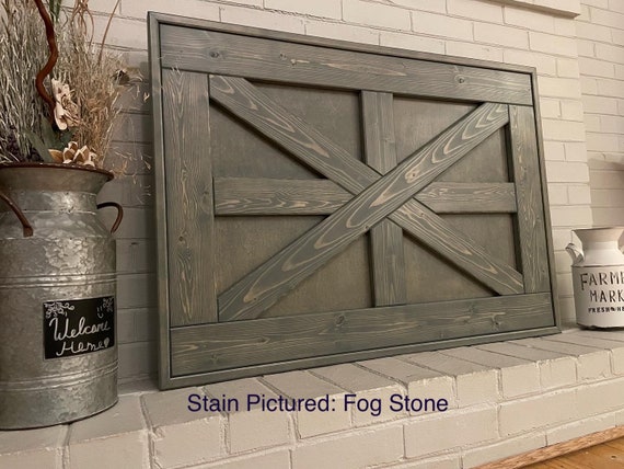 how I created an insulated fireplace cover with pallet wood!