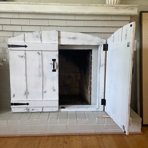 Fireplace Cover Shutter Design - Open Doors