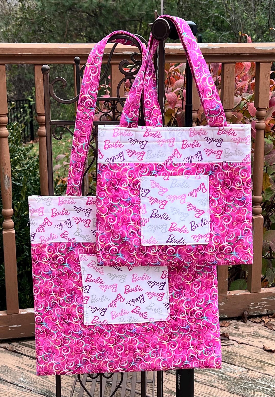 Skinnydip X Barbie Slogan Tote Bag In Pink - Foto 4