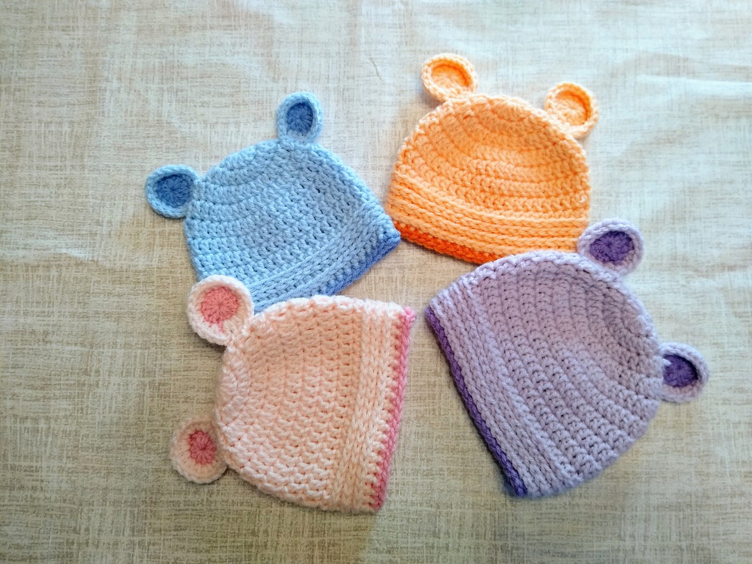 Teddy Bear Beanie, Crochet Baby Hat, Girl Bear Hat, Boy Bear Hat Etsy