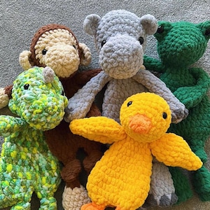 Knotted Animal Plushies - adorable handmade crochet plushies, cuddly soft, perfect gifts for animal lovers