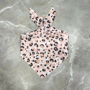 Pink leopard print dog bandana