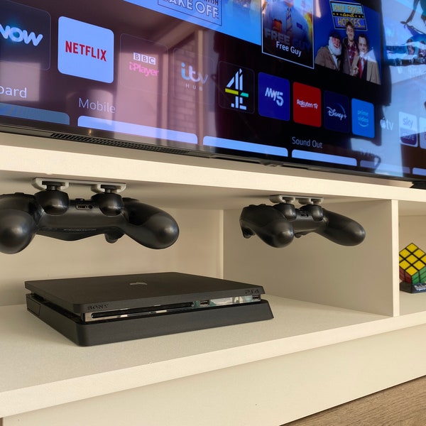 Under Desk PS4/PS5 Controller Mount: Minimalist PLA Stand, Pack of 2