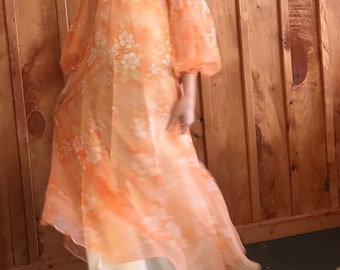Robe longue années 70 - Dreamy mandarine
