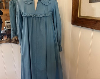 Sky blue 70s Laura Ashley smock made in Wales