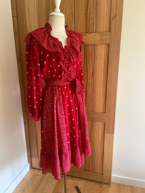 Sally Browne designer 80s ruffle dress in perfect 