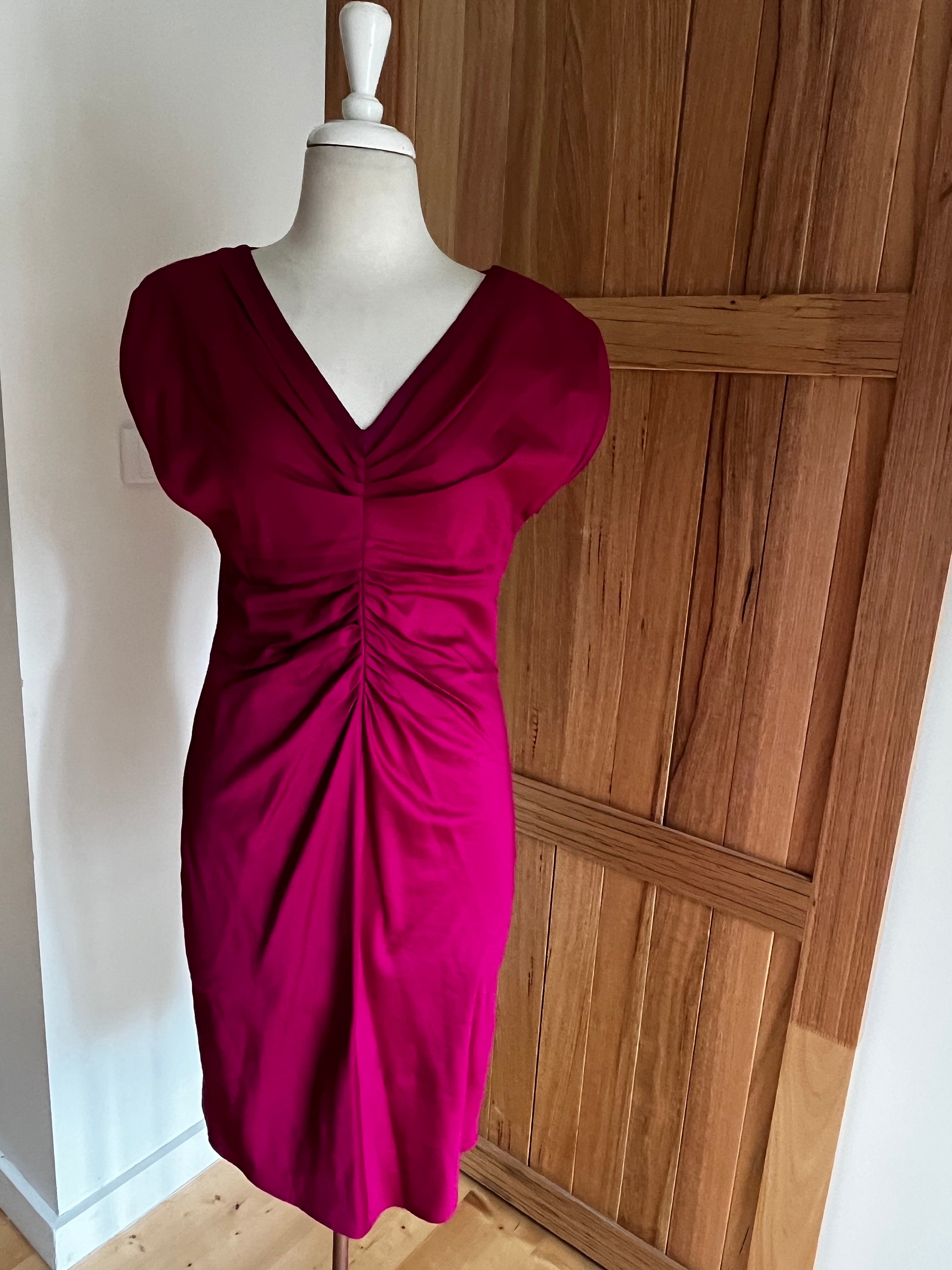 Ted Baker Pure Cotton Hot Weather Special Occasion Dress in Magenta Etsy