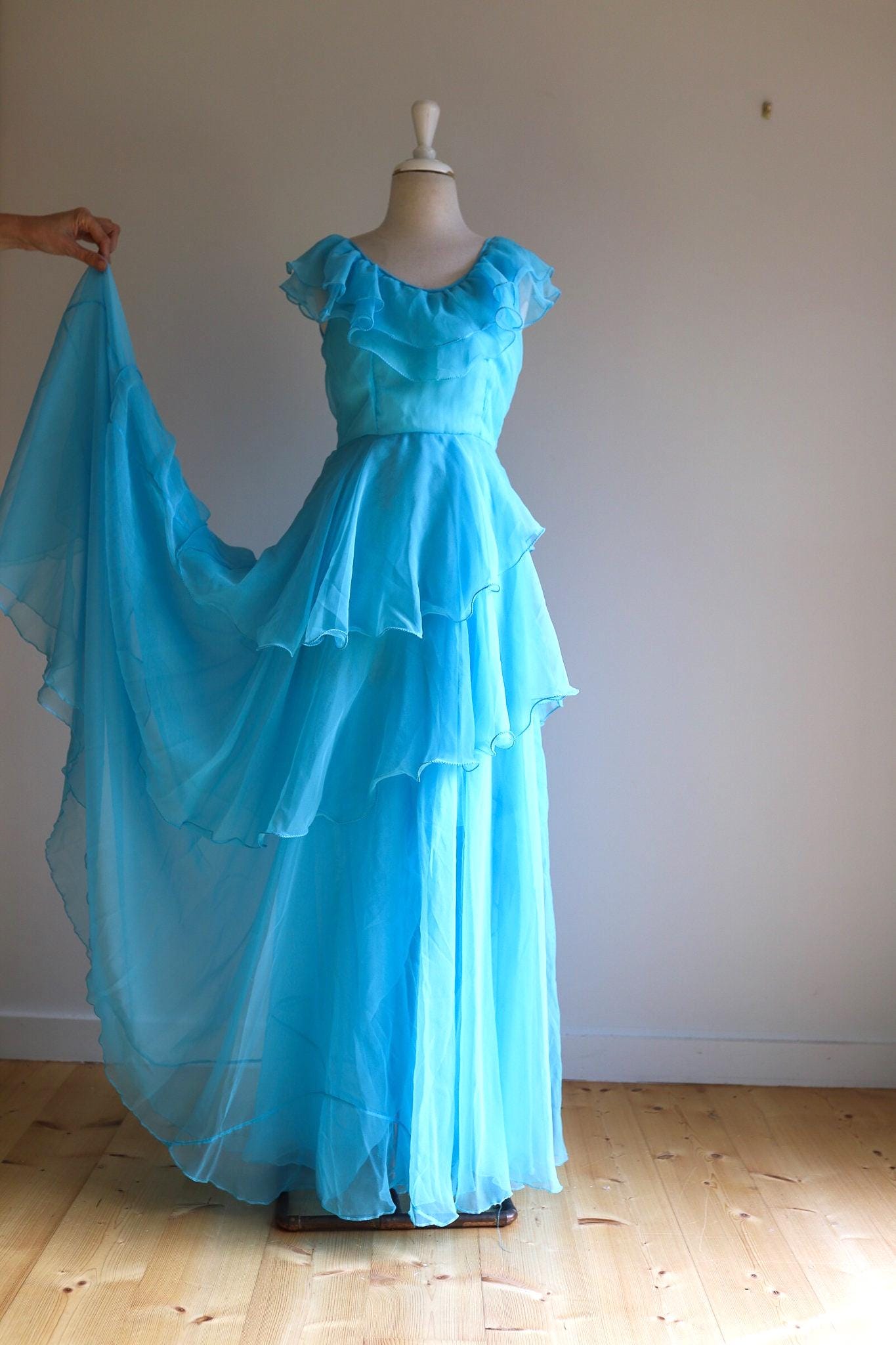 blue dress for baby girl Elegant Off Shoulder A-line Light Blue Bridesmaid Dresses Online, BG39 –  DaintyBridal main image 1