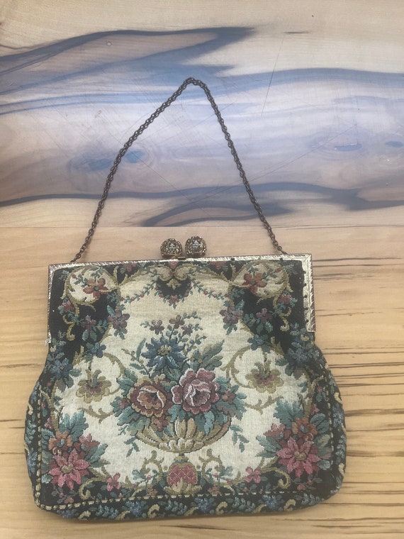 Stunning antique tapestry bag - image 1