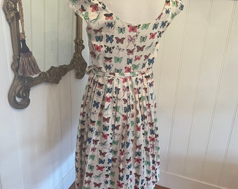 Robe papillon rare de Laura Ashley années 1990