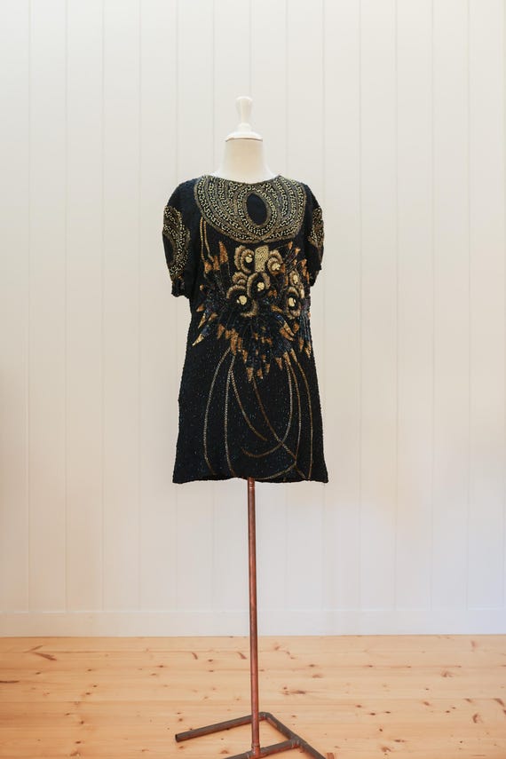 Vintage 1980s Sequin Embellished Mini Dress | Flattering, Works Brilliantly  With Tights and Boots, Dinner, Cocktail Birthday,gallery