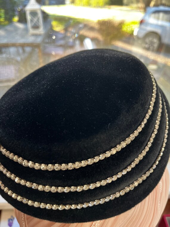 Gorgeous velvet and diamanté hat - image 3