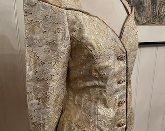 Veste dorée vintage style corset à épaules dénudées