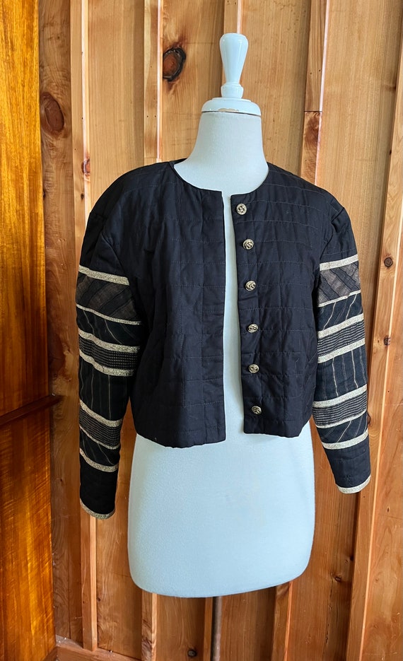 Prue Acton jacket 1980s black and gold