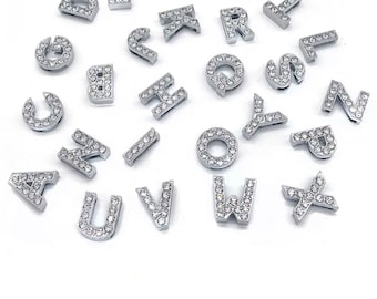 Silver Letters,Fancy Letters,Bling Letters,Alphabet Shoe Charms,Letter Shoe Charms