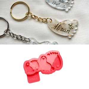 Baby Foot Silicone Mold, Footprint Earring Resin Silicone Mold, Feet Keychain, Feet Earring Silicone Mold, Baby Shower Gift Silicone Mold
