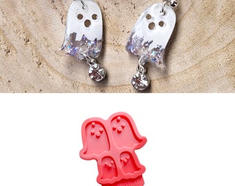 Cute Ghost, BOO Epoxy Resin Casting Silicone Mold , DIY Earring & Keychain Halloween and Horror Mold