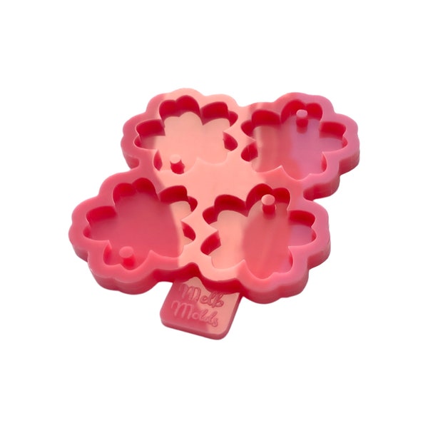 Stampo in silicone per portachiavi con fiori di ciliegio e targhetta per animali domestici, stampo in silicone per fiori di Sakura / resina epossidica colata Stampo in silicone per medagliette per cani fai da te