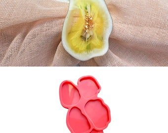 4 Irregular Epoxy Resin Casting Silicone Mold, Varied Style Geode Keychain Mold, Car Pendant Mold