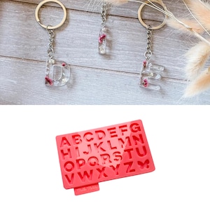 Mini Alphabet Silicone Mold for Resin 1.7cm /0.67&quot; | Small Resin Letters Silicone Mold | Initial Keychain Mold | Tiny Letters Silicone Mold