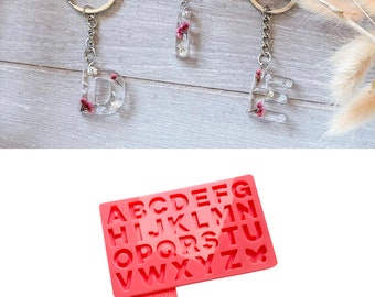 Mini Alphabet Silicone Mold for Resin 1.7cm /0.67" | Small Resin Letters Silicone Mold | Initial Keychain Mold | Tiny Letters Silicone Mold