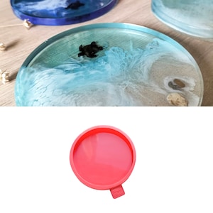 Runde Untersetzer Silikonform Ø 10 cm / 4&quot; | Tiefe 0,8 cm / 0.32&quot; | Silikonform zum Gießen von Resin | Kreisförmige Resin Silikonform