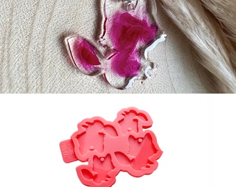 4 moules en silicone pour porte-clés bébé renard | Moule en silicone pour chiot mignon | Moule en silicone pour bébé animal | Joli moule en silicone pour résine époxy