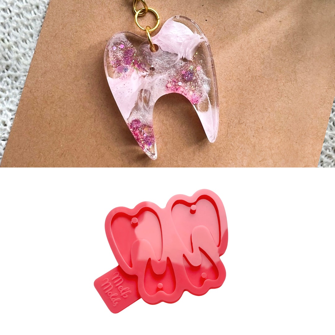 Teeth Keychain Epoxy Resin Silicone Mold, Tooth Earring Silicone Mold