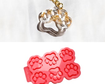 Perforated Paw Silicone Mold | Pet keychain Silicone Mold  | Keychain Silicone Mold | High Quality Silicone Mold | Hollow Paw Silicone mold