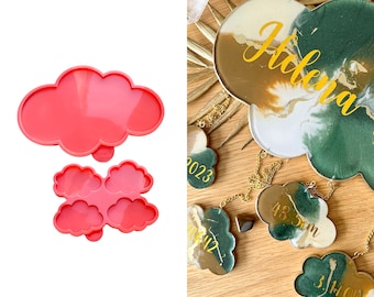 Stampo in silicone in resina epossidica nuvola - Stile standard - Crea regali per baby shower, cartelli di benvenuto, vassoi, targhe per porte e lampade da scrivania